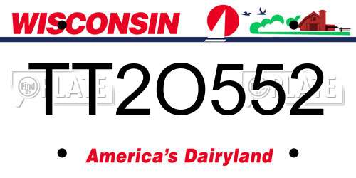 TT2O552 Wisconsin License Plate