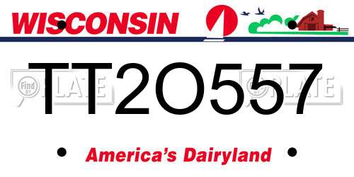 TT2O557 Wisconsin License Plate