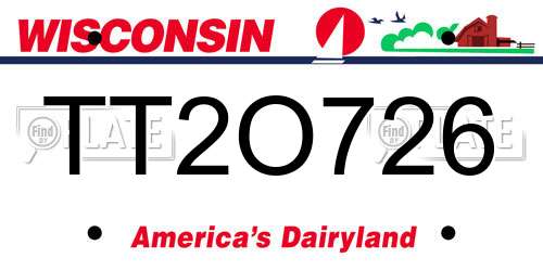 TT2O726 Wisconsin License Plate