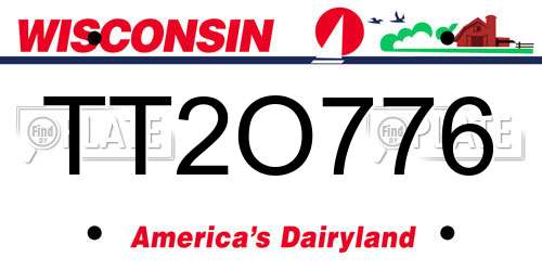 TT2O776 Wisconsin License Plate