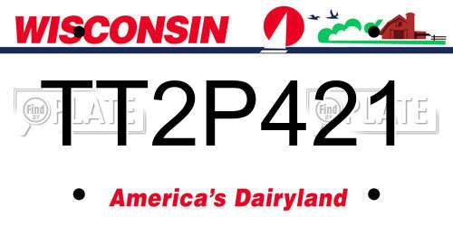 TT2P421 Wisconsin License Plate