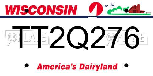 TT2Q276 Wisconsin License Plate