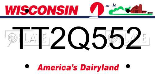 TT2Q552 Wisconsin License Plate