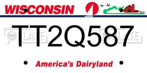 TT2Q587 Wisconsin License Plate