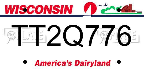 TT2Q776 Wisconsin License Plate