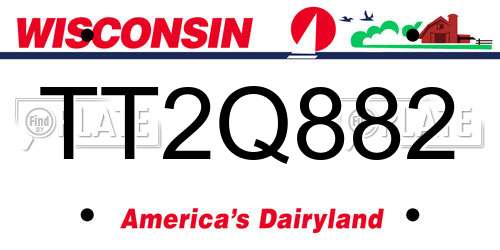 TT2Q882 Wisconsin License Plate