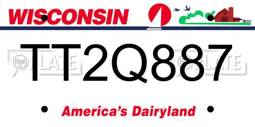 TT2Q887 Wisconsin License Plate