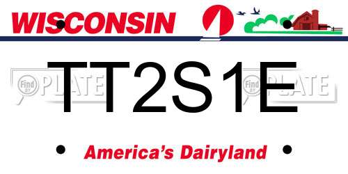 TT2S1E Wisconsin License Plate
