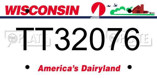 TT32076 Wisconsin License Plate