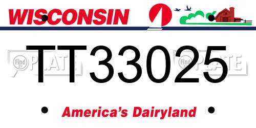 TT33025 Wisconsin License Plate
