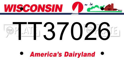 TT37026 Wisconsin License Plate