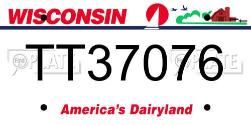 TT37076 Wisconsin License Plate