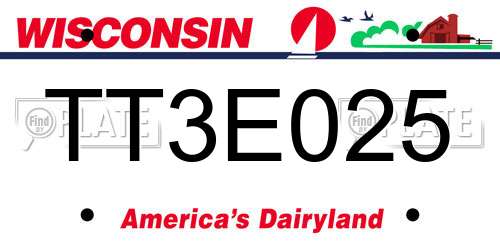 TT3E025 Wisconsin License Plate