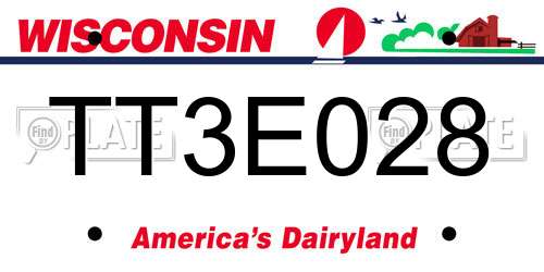 TT3E028 Wisconsin License Plate