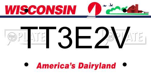 TT3E2V Wisconsin License Plate