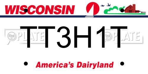 TT3H1T Wisconsin License Plate