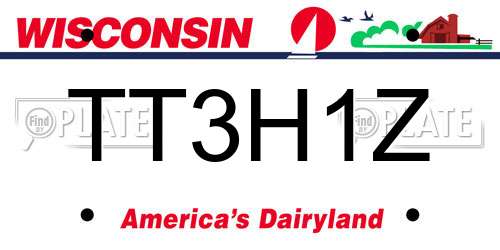 TT3H1Z Wisconsin License Plate