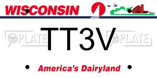 TT3V Wisconsin License Plate