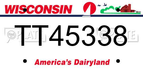 TT45338 Wisconsin License Plate