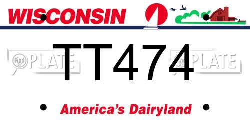 TT474 Wisconsin License Plate