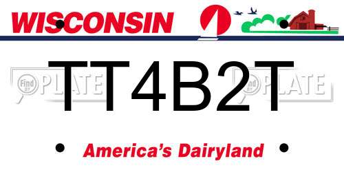 TT4B2T Wisconsin License Plate