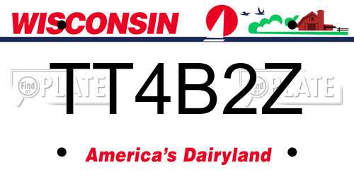 TT4B2Z Wisconsin License Plate