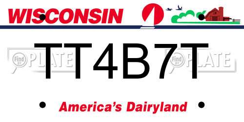 TT4B7T Wisconsin License Plate