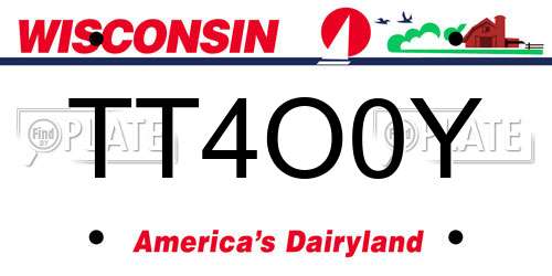 TT4O0Y Wisconsin License Plate