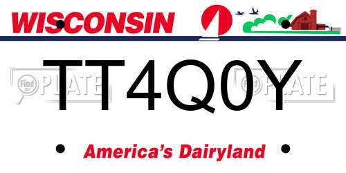 TT4Q0Y Wisconsin License Plate