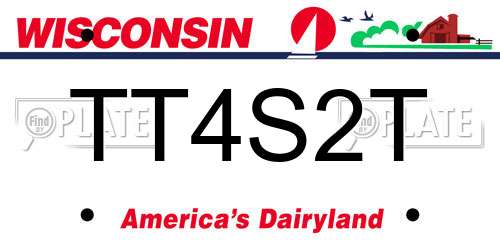 TT4S2T Wisconsin License Plate
