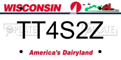 TT4S2Z Wisconsin License Plate