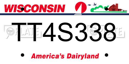 TT4S338 Wisconsin License Plate