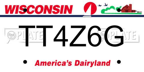 TT4Z6G Wisconsin License Plate