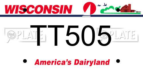 TT505 Wisconsin License Plate