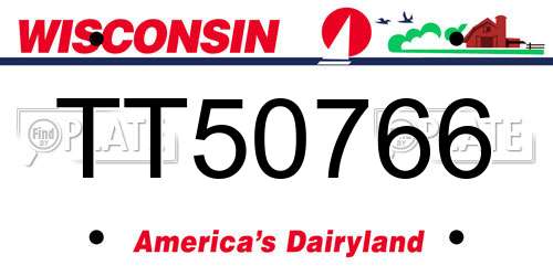 TT50766 Wisconsin License Plate