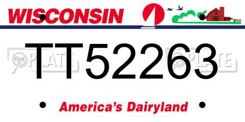 TT52263 Wisconsin License Plate