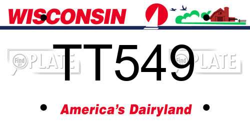 TT549 Wisconsin License Plate