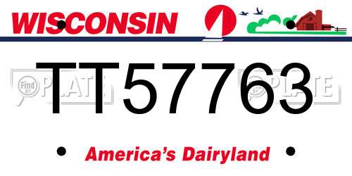 TT57763 Wisconsin License Plate