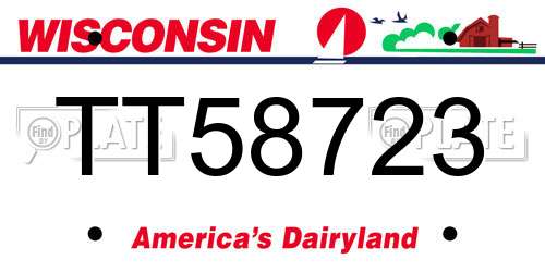 TT58723 Wisconsin License Plate