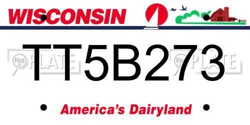 TT5B273 Wisconsin License Plate