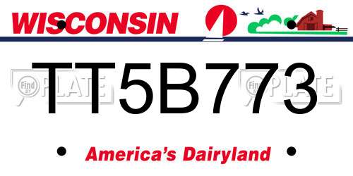 TT5B773 Wisconsin License Plate