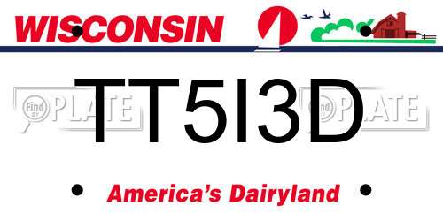 TT5I3D Wisconsin License Plate