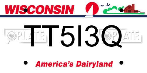 TT5I3Q Wisconsin License Plate