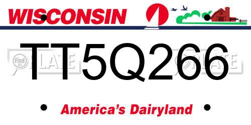 TT5Q266 Wisconsin License Plate
