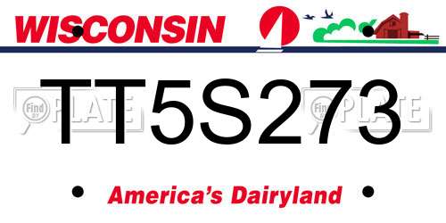 TT5S273 Wisconsin License Plate