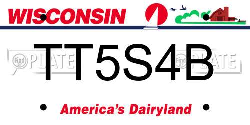 TT5S4B Wisconsin License Plate