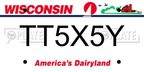 TT5X5Y Wisconsin License Plate