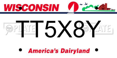 TT5X8Y Wisconsin License Plate