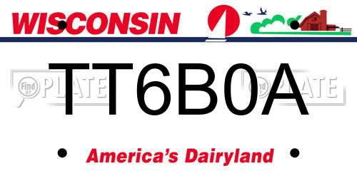 TT6B0A Wisconsin License Plate