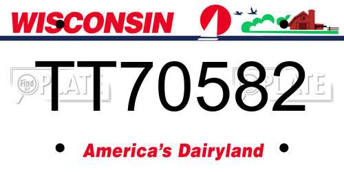 TT70582 Wisconsin License Plate